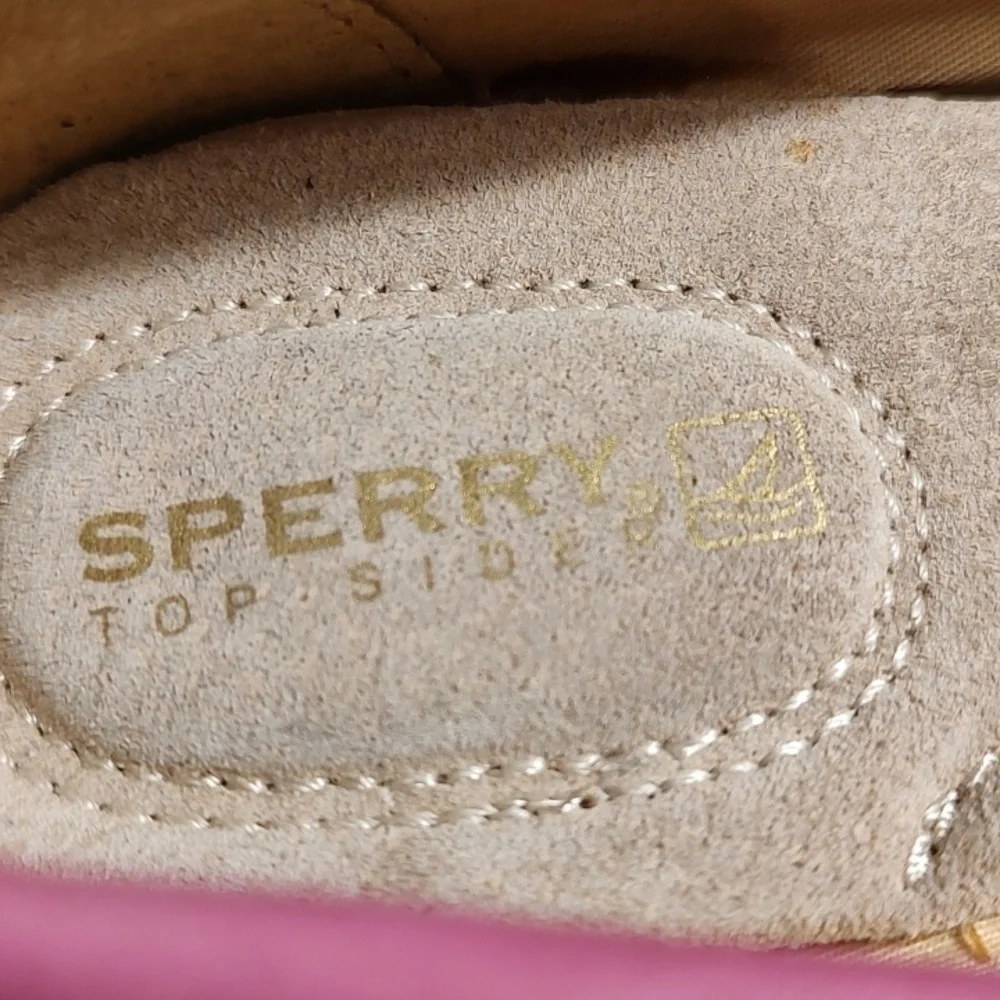 Sperry Top-Sider  Goldfish Wedge Heel Pink Plaid 9518747 Women Sz 6M
